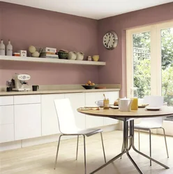 Интерьер модный цвет стены кухня