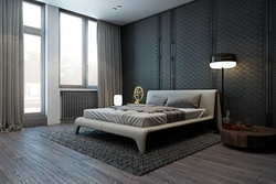 Спальня с серым полом фото