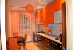 Оранжевая Кухня В Интерьере Фото С Какими Шторами
