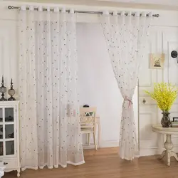 White tulle in the kitchen interior