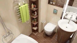 Интерьер угловой ванной совмещенной с туалетом
