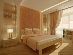 Дизайн спальни в персиковом тоне