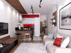 Дизайн квартиры студии 30 кв м с кухней и спальней