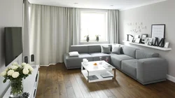 Дизайн гостиной со светлым диваном