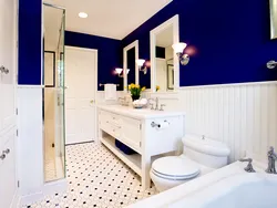 Дизайн сине голубой ванной