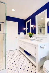 Сине белая ванная комната дизайн