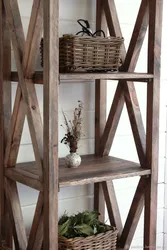 Этажерка для кухни из дерева фото