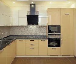 Kitchen interior beige countertop