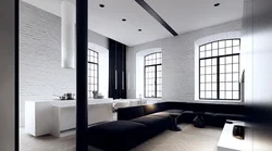 Дизайн квартиры с черным полом