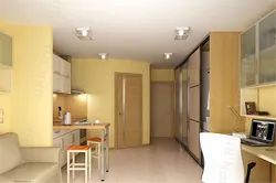 Студия 30 кв дизайн с кухней и балконом м