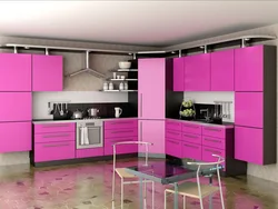Кухни фото розовый фасад