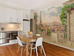 Kitchen design with panels on the wall