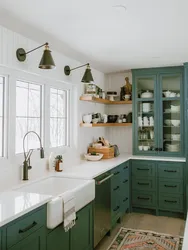 Кухня будбин зеленая в интерьере