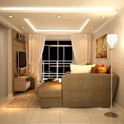 Дизайн гостиная спальня потолок