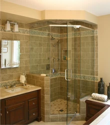 Ванная комната с угловым душем дизайн