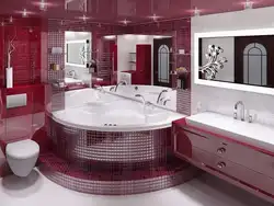 Bathroom design with bathtub on the right