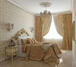 Красивые шторы в спальню фото классика