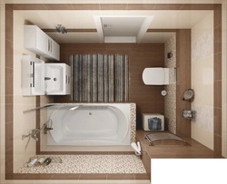 Дизайн проект квадратной ванной комнаты