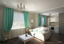 Цвет штор в белом интерьере гостиной