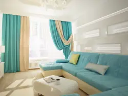 Цвет штор в белом интерьере гостиной