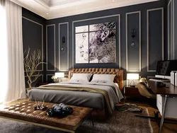 Дизайн темной спальни в классическом стиле