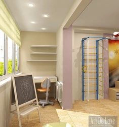 Дизайн спальни с балконом для мальчика
