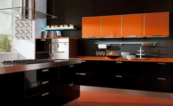 Кухня Оранжево Черная В Интерьере Фото