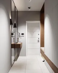 Дизайн узкой прихожей в квартире в современном стиле
