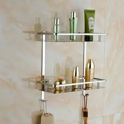 Полочки в ванную для шампуней современные в интерьере