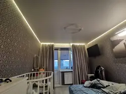 Светодиодная лента на потолке в спальне фото