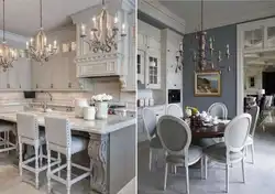 Gray kitchen design in classic style