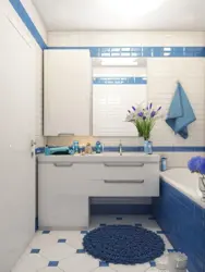 Дизайн ванная комната плитка белая синяя