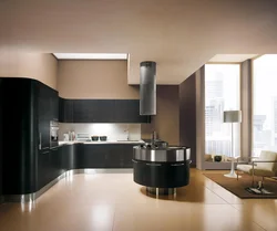Кухня с цилиндрической вытяжкой дизайн
