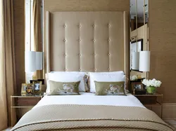 Дизайн интерьера спальни стены при кровати