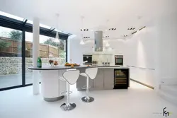 Дизайн кухни гостиной в доме хай тек