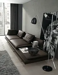 Гостиная дизайн фото с черным диваном