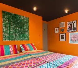 Оранжевый Цвет В Интерьере Спальни