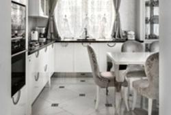 Шторы для кухни черно белой кухни фото