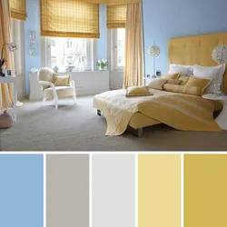 Color combination in the bedroom interior: beige with what color