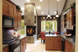 Living room kitchen design with stove