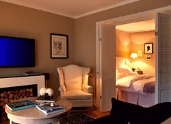 Дизайн гостиной спальни с нишей
