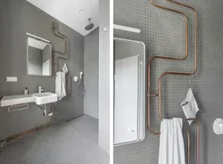 Open pipes in bathroom design