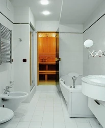 Дизайн ванной комнаты в доме с сауной