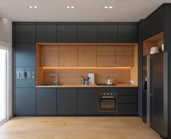 Photos of kitchens with dark panels