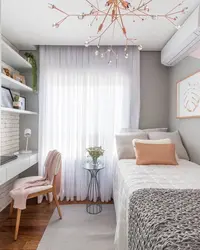 Дизайн комнаты спальни с одним окном