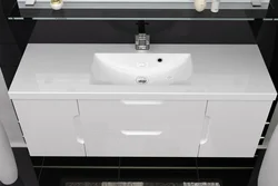 Дизайн ванной с накладной раковиной на тумбу