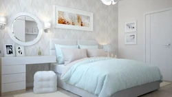 Дизайн стен спальни с белой мебелью