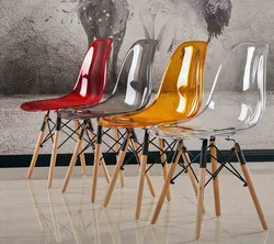 Transparent kitchen chairs in the interior