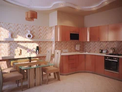 Terracotta color kitchen photo in the interior