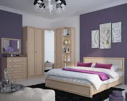 Bedroom set for a small bedroom with a wardrobe inexpensive photo